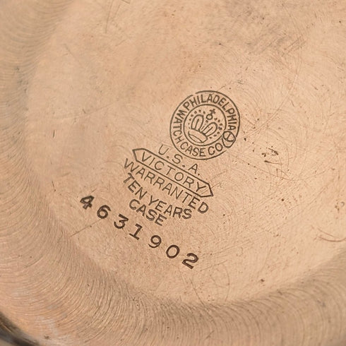 1913年 米国アンティーク エルジン 懐中時計 金張りハンターケース 動作良好